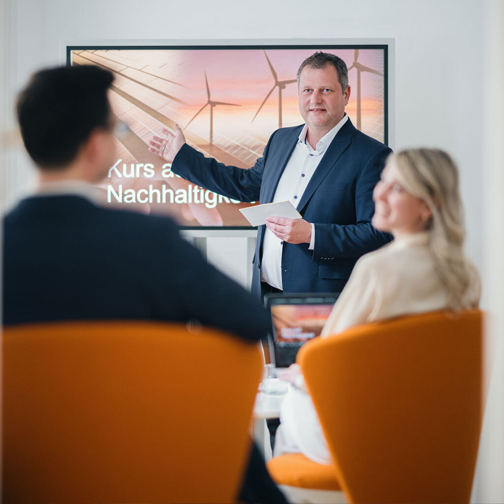 Präsentation mit Bildschirm